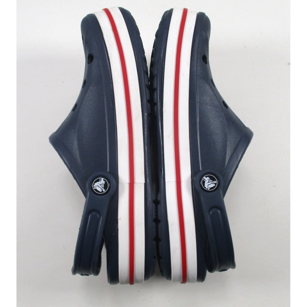 Crocs Crocband Clogs Navy Blue Red White Stripe Mens 8 Womens 10 Slip On Slides - Picture 8 of 10